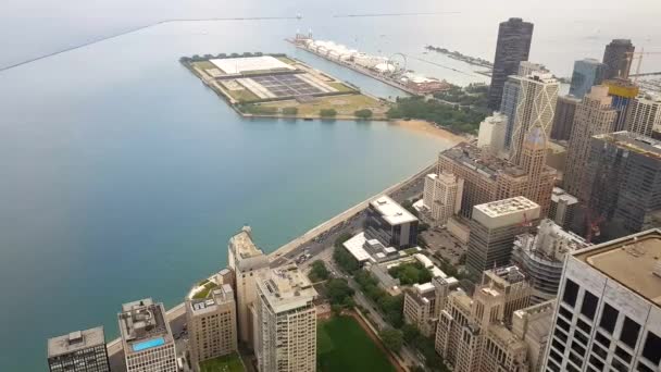 Chicago Kenti Michigan Gölü Manzarası Michigan Gölü Biri Tamamen Amerika — Stok video