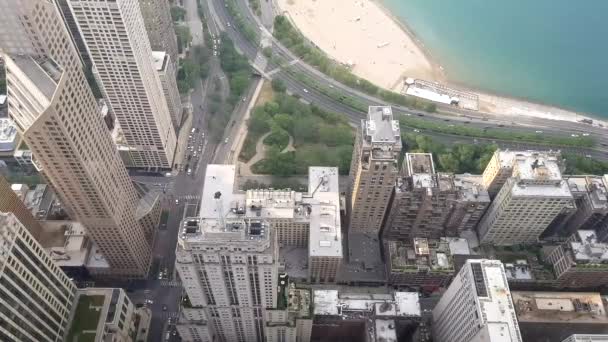 Uitzicht Stad Chicago Lake Michigan Lake Michigan Een Gelegen Geheel — Stockvideo