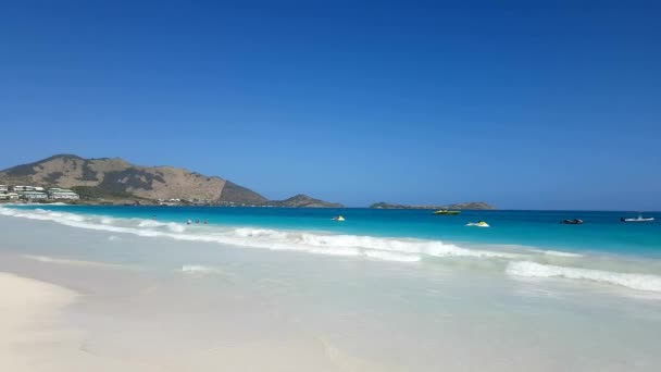 Orient Beach Playa Más Popular Concurrida Todo Caribe Playa Famosa — Vídeo de stock