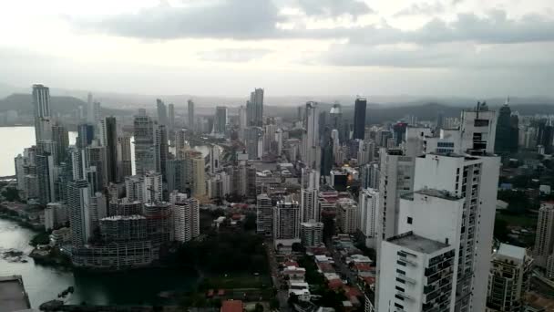 Aerial View Panama City Skyscrapers Downtown Panama City — Stock Video