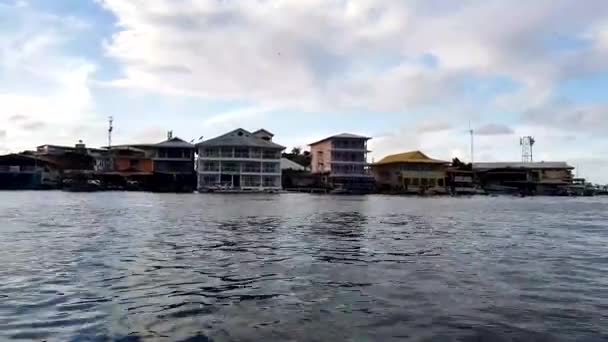 Bocas Del Toro Panama Nov 2017 Shoreline Bocas Town Hotels — Stock Video