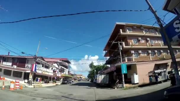 Bocas Del Toro Panama Nov Drivers Pov Vehicle Driving Streets — Stock Video