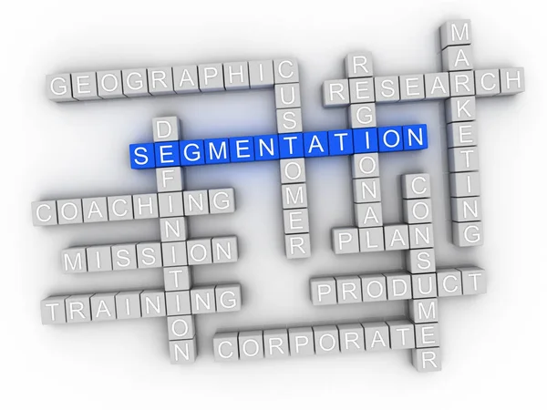 3D segmentering word cloud collage, business koncept bakgrund — Stockfoto