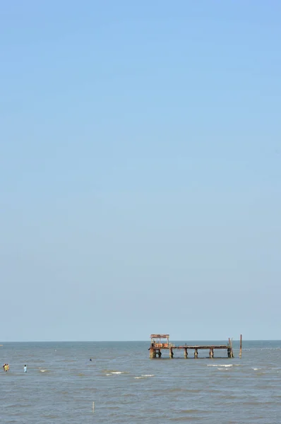 Wooden Pier Middle Sea — Stock Photo, Image