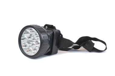 Beyaz arka plan üzerinde kafa lambası led