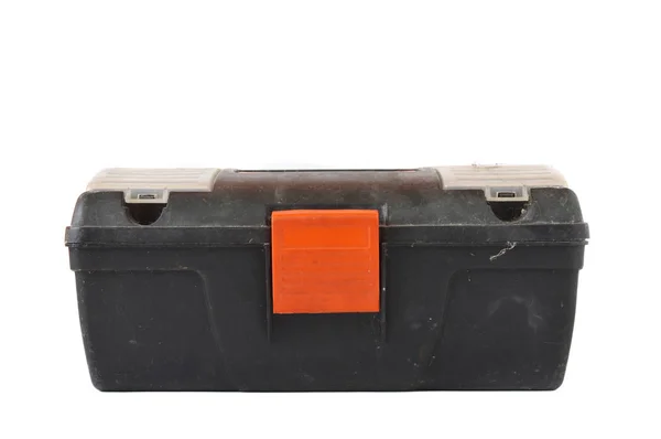 Old Used Plastic Toolbox White Background — Stock Photo, Image