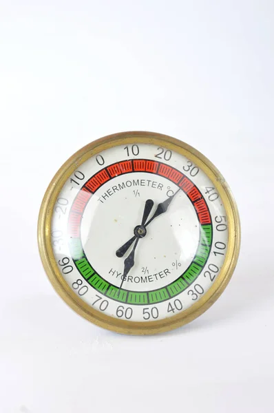 Термометр Гигрометр Белом Фоне — стоковое фото