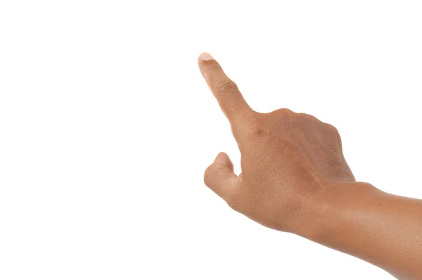Prst Ukazující Bílém Pozadí — Stock fotografie