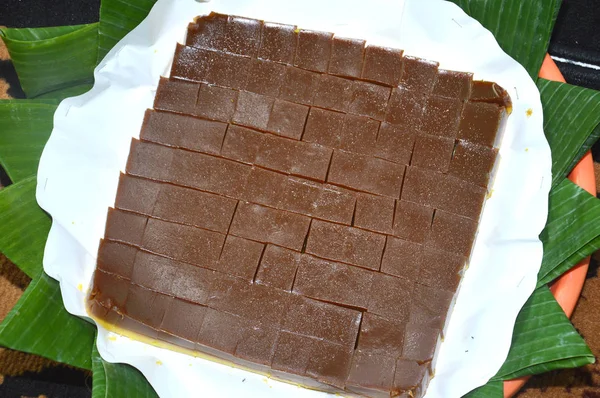 Chocolate Jelly Cake Plate — Stock Photo, Image