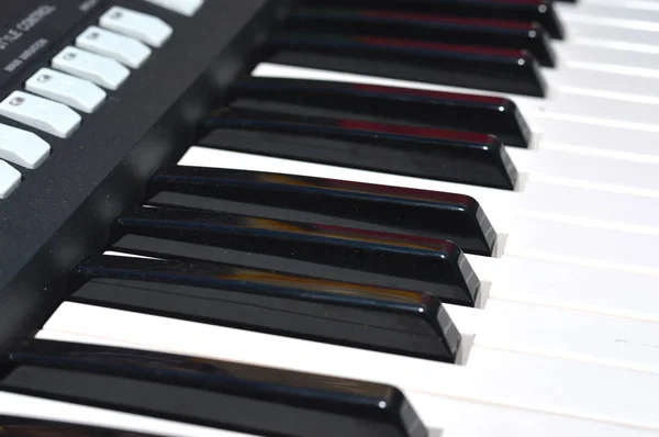 Teclas Piano Barra Blanca Negra — Foto de Stock