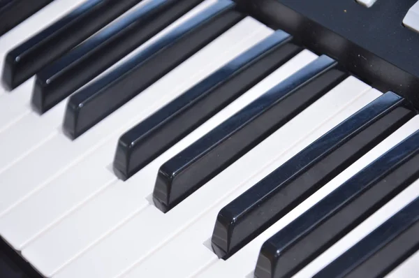 Preto Branco Bar Piano Chaves — Fotografia de Stock