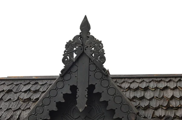 Borneo Traditional Tribal Carvings Roof Top Buildings — Stock Photo, Image