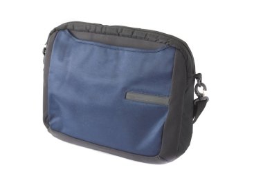 siyah ve mavi dizüstü bilgisayar çantası