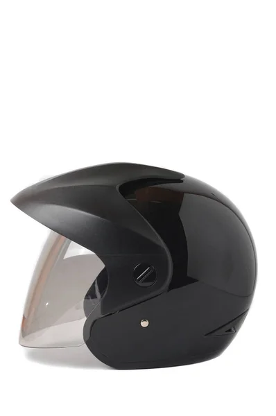 Casco Nero Sfondo Bianco — Foto Stock