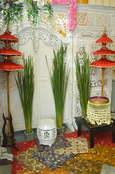 Blomblad Vatten Som Används Javanesiska Indonesien Traditionella Bröllopsceremonin — Stockfoto