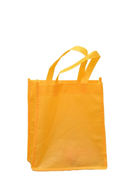 Bolso Tela Amarillo Sobre Fondo Blanco — Foto de Stock