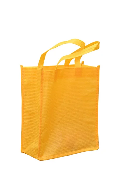 Yellow Cloth Bag White Background — 스톡 사진