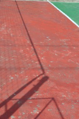 Beyaz çizgileri olan voleybol sahaları