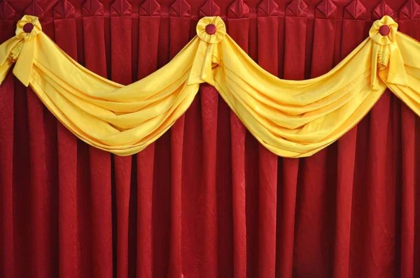 Beautiful Red Yellow Fabrics Decoration — Stock Photo, Image