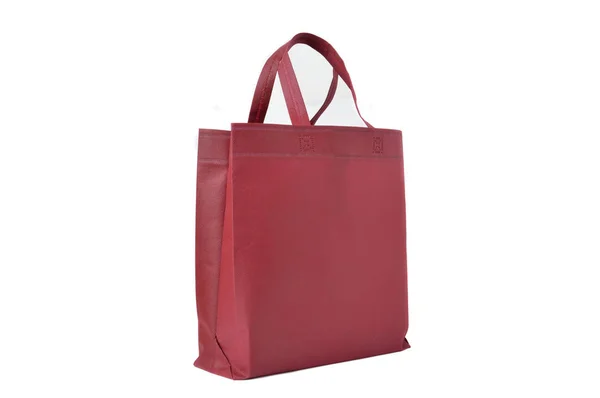 Sac Tissu Rouge Sur Fond Blanc — Photo