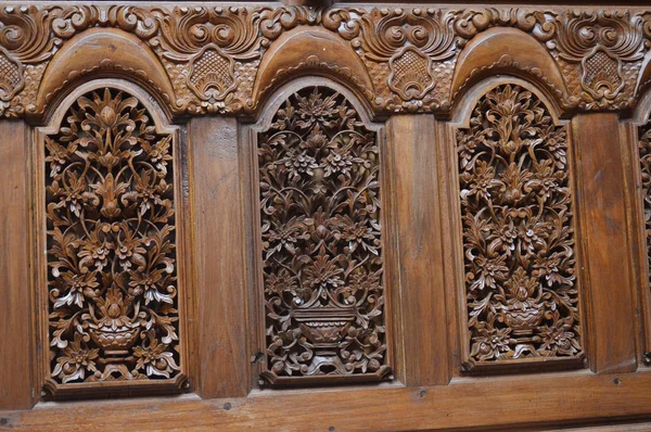 Ornements Traditionnels Sculpture Jepara Sur Bois — Photo