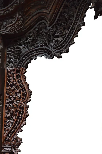 Tradycyjne Jepara Carvingowa Ozdoby Drewno — Zdjęcie stockowe
