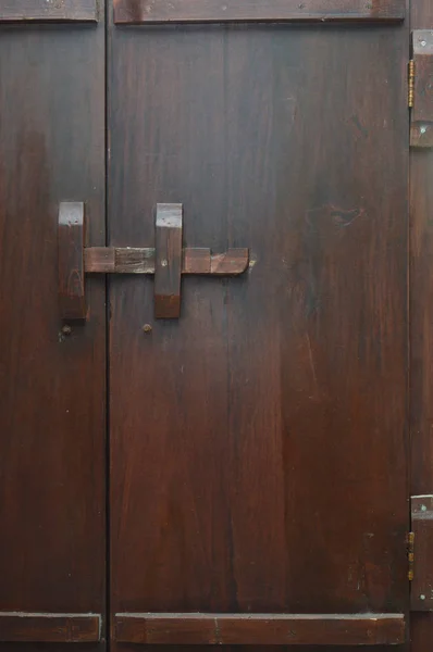 Pasek Drewniane Blokady Drzwi Drewniane — Zdjęcie stockowe