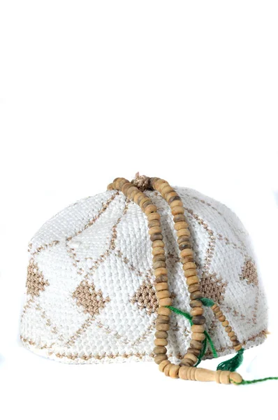 Chanson Chapeau Traditionnel Pour Homme Musulman Sur Fond Blanc — Photo