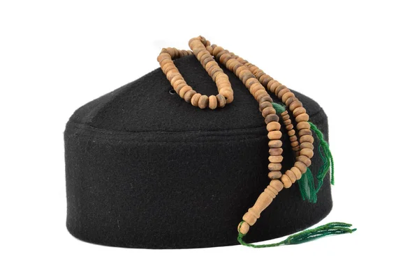Сонгкок Традиционная Шляпа Мужчин Мусульман Белом Фоне — стоковое фото
