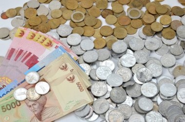 Endonezya kağıt ve madeni para para arka plan