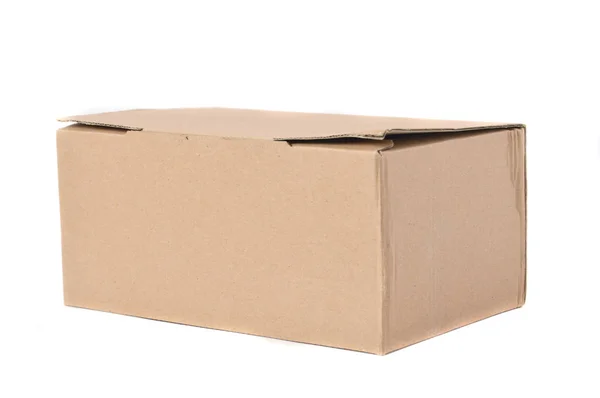 Brown Carton White Background — Stock Photo, Image