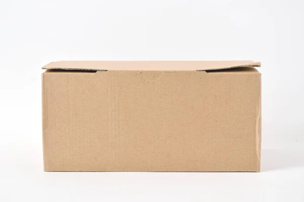 Brown Carton White Background — Stock Photo, Image