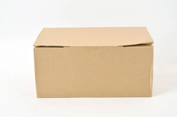 Brown Carton White Background — Stock Photo, Image