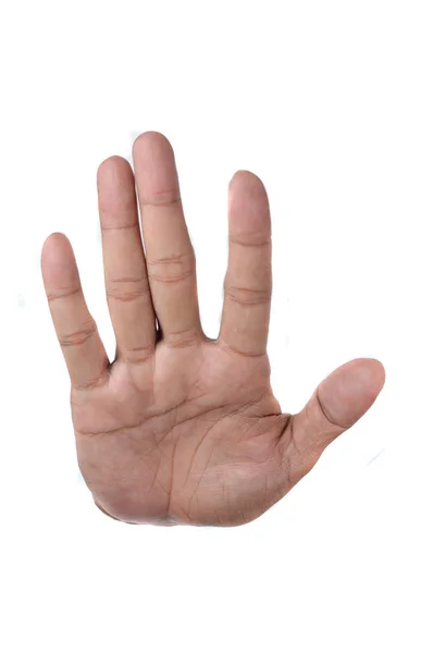 Hand Stoppskylt Isolerad Vit Bakgrund — Stockfoto