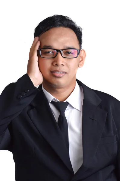 Asian Male Businessman Sick White Background — 图库照片