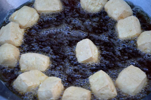Fried Tofu Frying Pan — Stockfoto
