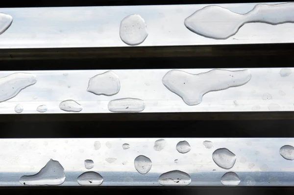 Bubbels Van Water Een Aluminium Plaat — Stockfoto