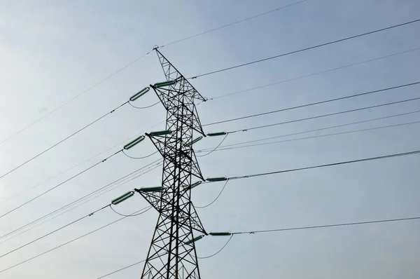 Electricity Poles Blue Sky — Stock Photo, Image