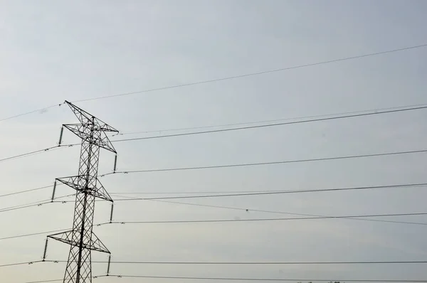 Electricity Poles Blue Sky — Stock Photo, Image