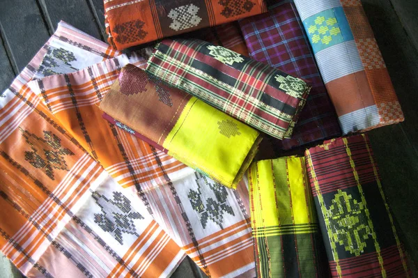 Lipa Sabbe Traditional Woven Silk Fabrics Sengkang — Stock Photo, Image