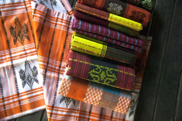 Lipa Sabbe Traditional Woven Silk Fabrics Sengkang — Stock Photo, Image