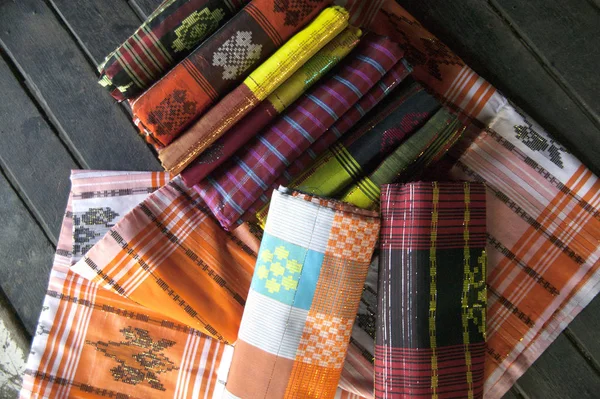 Lipa Sabbe Traditional Woven Silk Fabrics Sengkang — Stock Photo, Image