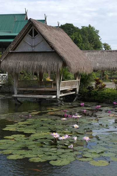 パンケップの蓮の池のガゼボ インドネシア — ストック写真