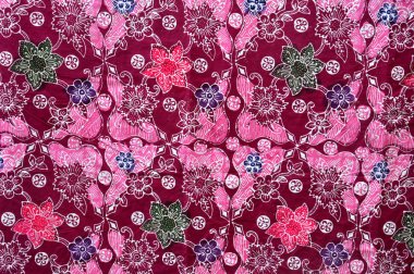 Endonezya batik kumaş detaylı desenleri