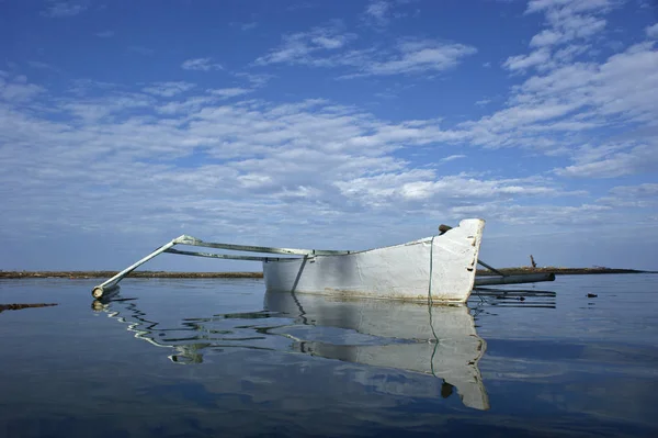 Sandeq Barco Tradicional Madera Playa Palippi Majene Indonesia —  Fotos de Stock