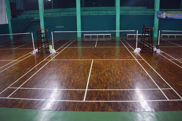 Houten Textuur Badmintonbaan — Stockfoto