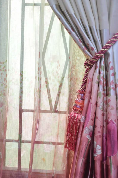 House Window Door Curtain — Stock Photo, Image