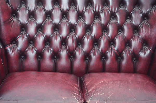 Texture Pattern Red Dark Leather Seat Upholstery — Stock Photo, Image