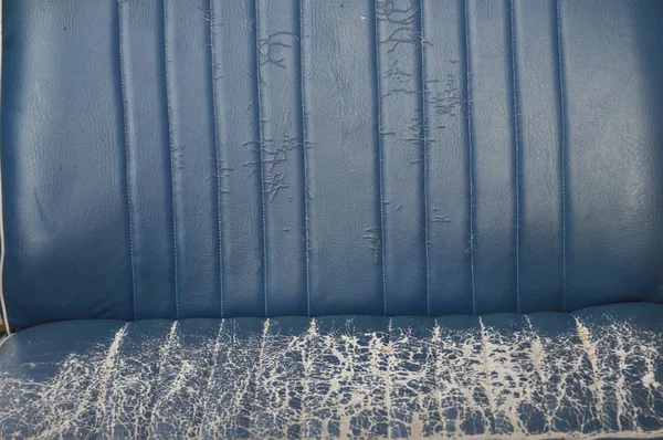 Textura Padrão Estofos Antigos Assento Couro Azul — Fotografia de Stock