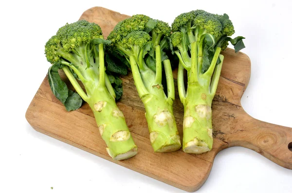 Three Broccoli White Table — Stock Photo, Image